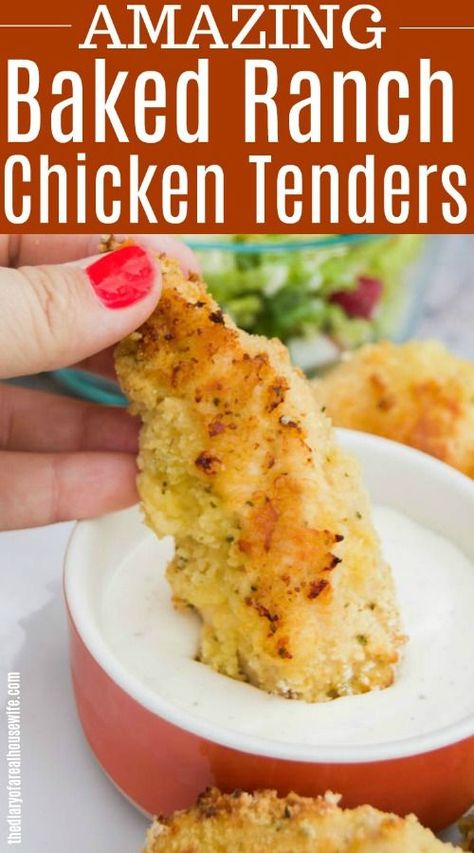 Baked Ranch Chicken Tenders, Breaded Ranch Chicken, Recipes Stove Top, Ranch Chicken Tenders, Parmesan Baked Chicken, Chicken Tender Recipes Baked, Tenders Recipes, Chicken Breast Tenders, Non Sandwich Lunches