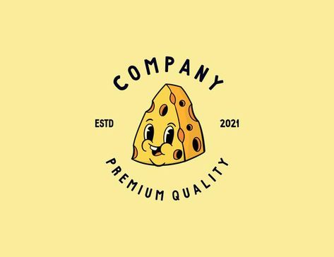 Nachos Logo Design, Cheese Character Design, Retro Coffee Logo, Retro Food Logo, Cheese Logo Design, Minimalist Character Design, Cheese Character, Cheese Logo, Character Logo Design