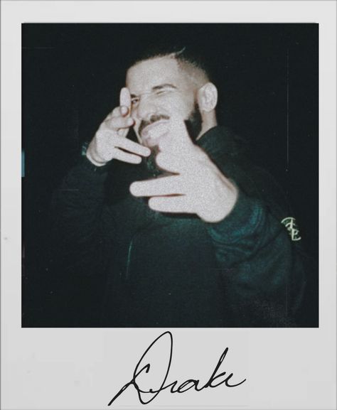 Drake Poster Black And White, Drake Stickers Printable, Rapper Polaroid, Drake Poster Prints, Drake Polaroid, Drake Prints, Drake Signature, Drake Stickers, Drake Black And White