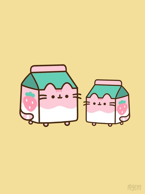 #kawaii #milk #pusheen #cute #strawberry #background #wallpaper #iphonewallpapers #colorful #cute #graphicdesign Pusheen Strawberry, Strawberry Milk Kawaii, Strawberry Background, Pusheen Cute, Cute Strawberry, Milk Carton, Strawberry Milk, Pusheen, Background Wallpaper