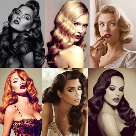 Curls and waves - that's vintage feel is just wow ... Always seem to mess up the 'bangs' though :( http://valuedvintage.com Retro Waves Hair, Cabelo Pin Up, Vintage Hairstyle, Vintage Hairstyles Tutorial, 50s Hairstyles, Wavy Hairstyles Tutorial, Retro Glamour, Pin Curls, Long Curls