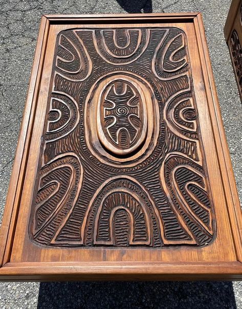 Mexican Modern Carved Wood Coffee Table in Style of Evelyn - Etsy Mexican Wood Carvings, Mexican Coffee Table, Carved Coffee Table, Mexican Coffee, Pine Coffee Table, Wood Coffee Table, Coffee Table Design, Wood Patterns, Coffee And End Tables