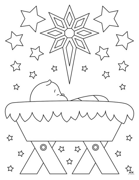 Help your kids enjoy the true spirit of the season with these Christmas Star coloring pages and templates. Print from home. 100% FREE. Nativity Coloring Pages For Kids, Baby Jesus Coloring Pages, Baby Jesus Coloring Pages Free Printable, Manger Coloring Page, Simple Nativity Coloring Pages, Nativity Coloring Pages, Jesus Printable, Jesus Coloring Pages, Printable Star