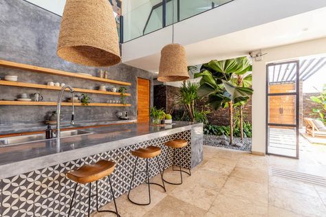 Our Villa — The Starling Villa Bali Bali Kitchen Ideas, Bali Villa Kitchen, Bali Interior Design Tropical Style, Villa Bali Design, Bali Style Kitchen, Bali Living Room, Bali Interior, Modern Tropical Kitchen, Bali Bedroom