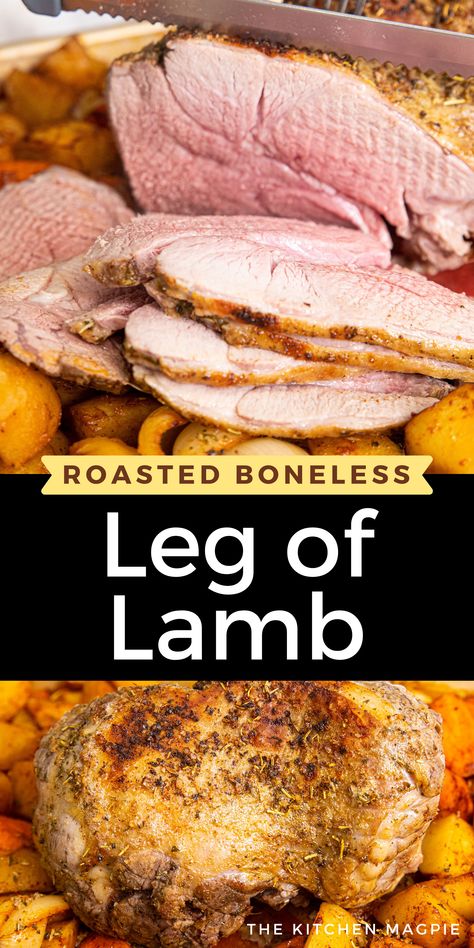 Boneless Lamb Leg Roast Recipes, Leg Of Lamb Roast Boneless, Lamb Roast Recipe, Boneless Leg Of Lamb, Lamb Leg Recipes, Lamb Dinner, Roast Lamb Leg, Lamb Leg, Leg Of Lamb