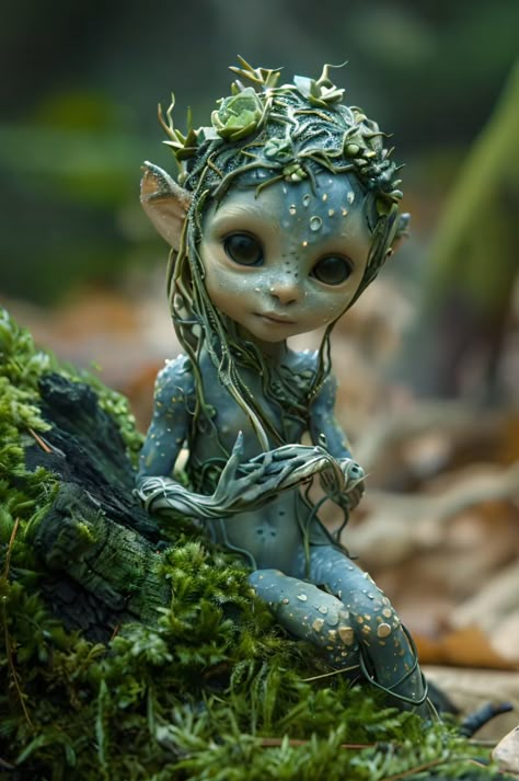 Fae Creatures, Pixie Fairy, Arte Alien, Mushroom Fairy, Fantasy Art Dolls, Cute Fantasy Creatures, Gems Art, Fairies Elves, Forest Creatures