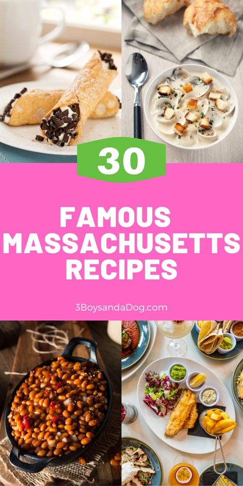 New England Recipes Comfort Foods, New England Meals, New England Dinner Recipe, Boston Recipes, Easy American Recipes, Yankee Recipes, New England Recipes, American Cuisine Recipes, Massachusetts Food