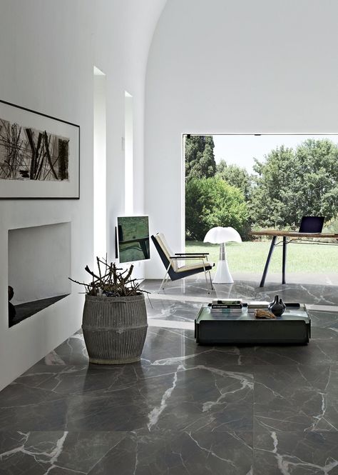 Porcelain stoneware flooring with marble effect STONES & MORE 2.0 by Casa dolce casa Luxury Marble Flooring, Cleaning Marble Floors, Grey Marble Floor, Living Room Marble, Marble Flooring Design, Tile Floor Living Room, Living Room Tiles, Marble Furniture, Floor Tile Design