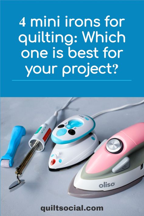 Going to a quilt retreat of class? A good mini iron is a MUST when it comes to traveling with your sewing projects.:dizzy::blue_heart: They’re lightweight and easy to use, so much so you’ll even want to use them at home! #TheSewGoesOn #Ministeamiron #Pressingrules #Ironing #Clovermini #Niftytool #quiltlife #quilttutorial Diy Ironing Board, Sew Quilt, Quilt Layers, Craft Iron, Iron Tools, Quilt Retreat, Mini Iron, Quilting Notions, Bear Quilts