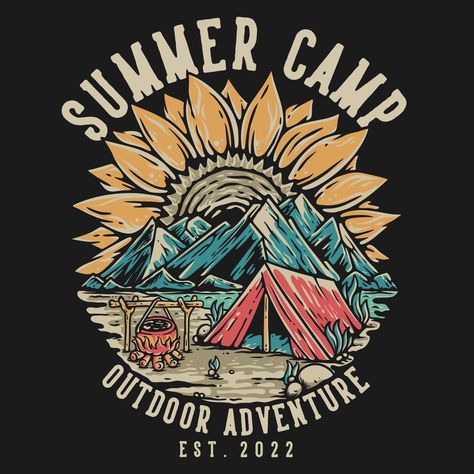 Camp T Shirt, Hipster Illustration, Vector Graphics Illustrations, Design Kaos, T-shirt Print Design, Creative T Shirt Design, Camping Style, T Shirt Design Vector, Shirt Illustration