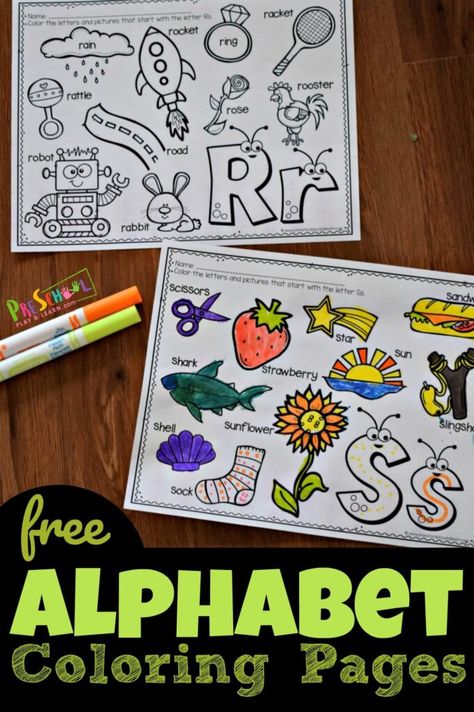 FREE Color Worksheets for Kids Free Printable Alphabet Worksheets, Printable Alphabet Worksheets, Coloring Printables, Abc Coloring Pages, Abc Activities, Cute Alphabet, Abc Coloring, Preschool Writing, Alphabet A