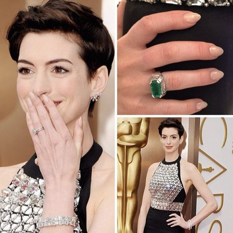 The impeccable Anne Hathaway Oscars manicure by @tom bachik Anne Hathaway Oscar, Tom Bachik, Celebrity Manicures, French Tips Nails, Tips Nails, Celebrity Nails, Nail Pictures, John John, H Town