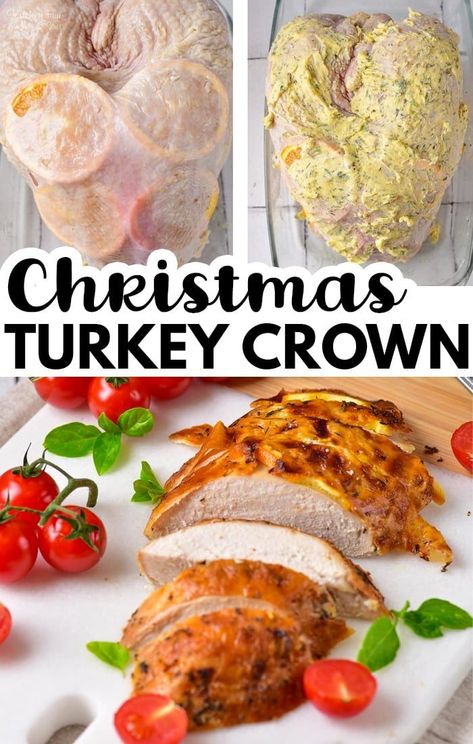 This Christmas Turkey Crown is a juicy and tender Turkey cooked with thyme, basil, and fresh oranges for a citrusy twist. Such a great holiday dinner recipe. Turkey Crown Recipe, Citrus Turkey, Turkey Crown, Holiday Dinner Recipes, Easter Cactus, Fantastic Recipes, Christmas Turkey, Thanksgiving Recipes Side Dishes, Kitchen Fun