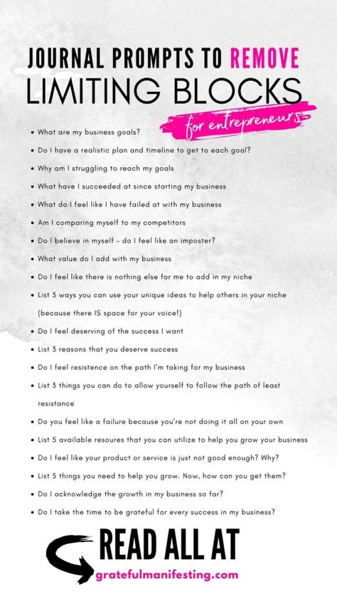 Are you an entrepreneur who is doing everything right but still haven’t achieved the success you envisioned? You’ve been working really hard but still struggling to feel successful -what gives? One of the best ways to overcome limiting beliefs as an entrepreneur is by recognizing them and replacing those limiting beliefs with empowering beliefs. An effective way of doing this is through journaling using journal prompts. Self Belief Journal Prompts, Limiting Beliefs Journal Prompts, Journal Prompts Limiting Beliefs, What Are Limiting Beliefs, How To Overcome Limiting Beliefs, Empowering Beliefs, Identifying Limiting Beliefs, Journal Questions, Journal Inspiration Writing