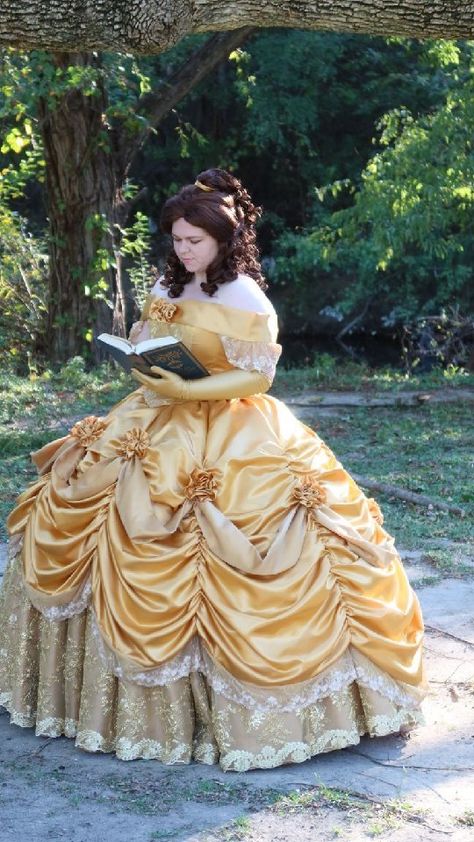 Tacocat Cosplay on Instagram: “I can't believe it's been alittle over a year since I started Belle! So here are all the layers of Belle plus a bonus at the end 🤣 I'm…” Ballgown Cosplay, Belle Ballgown, Truly Victorian, Disney Princess Cosplay, Belle Cosplay, Taco Cat, Corset Pattern, Princess Cosplay, Belle Dress