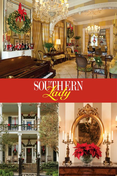 Welcome to this New Orleans home, where Lauren Brennan Brower, a member of the famed culinary family, welcomes the season with traditional trimmings. New Orleans Christmas, Christmas Interior Decor, Southern Lady, Southern Ladies, New Orleans Homes, Christmas Interiors, Southern Charm, Holiday Decorating, New Orleans