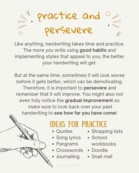 ✍️ how to improve your handwriting ✍️ • QOTD: what’s your favourite pen? • 💾 𝙎𝙖𝙫𝙚 𝙖𝙣𝙙 𝙨𝙝𝙖𝙧𝙚 𝙩𝙝𝙞𝙨 𝙥𝙤𝙨𝙩 𝙛𝙤𝙧 𝙧𝙚𝙛𝙚𝙧𝙚𝙣𝙘𝙚 𝙖𝙣𝙙 𝙩𝙤 𝙝𝙚𝙡𝙥 𝙚𝙣𝙜𝙖𝙜𝙚𝙢𝙚𝙣𝙩! (𝙖𝙣𝙙 𝙛𝙤𝙡𝙡𝙤𝙬 @myhoneststudyblr 𝙛𝙤𝙧 𝙢𝙤𝙧𝙚!) • ⬅️ 𝙨𝙬𝙞𝙥𝙚 𝙩𝙤 𝙨𝙚𝙚 𝙢𝙮 𝙩𝙞𝙥𝙨 • Something you probably wouldn’t know just looking at my studygram is that my handwriting has been a massive personal insecurity since I was very young. I was always the one with bad handwriting and my teachers and even classmates would *always* comment about how it was so messy. These c... How To Improve Your Handwriting, English Writing Practice, Improving Handwriting, Creative Handwriting, Bad Handwriting, Amazing Handwriting, Practice Quotes, Hand Practice, Messy Handwriting