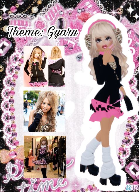 Inspiration for the Gyaru theme in Dress to Impress (DTI) on Roblox Gyaru Dress To Impress, Gyaru Dress, Gyaru Outfits, Gyaru Outfit, Hime Gyaru, Pin Board, Gyaru, Dress To Impress, Cool Outfits