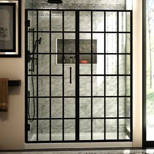 Shower Door Designs, Frameless Hinged Shower Door, Framed Shower Door, Master Bath Shower, Frameless Shower Door, Bathtub Doors, Hinged Frame, Tub Doors, Frameless Shower Doors