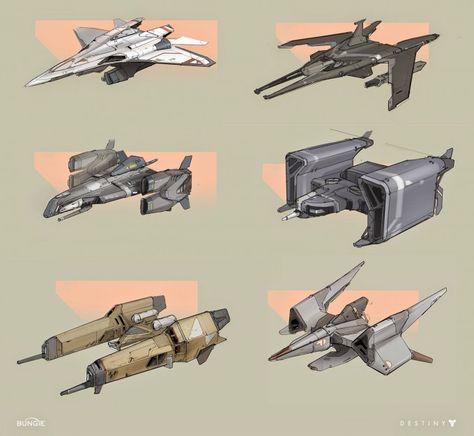 Destiny_Concept_Art_Ryan_DeMita Flying Vehicle Concept Art, Hovercraft Concept, Starfighter Concept Art, Destiny Ships, Jupiter Ascending, Mobil Futuristik, Space Ships Concept, Space Fighter, Space Ship Concept Art