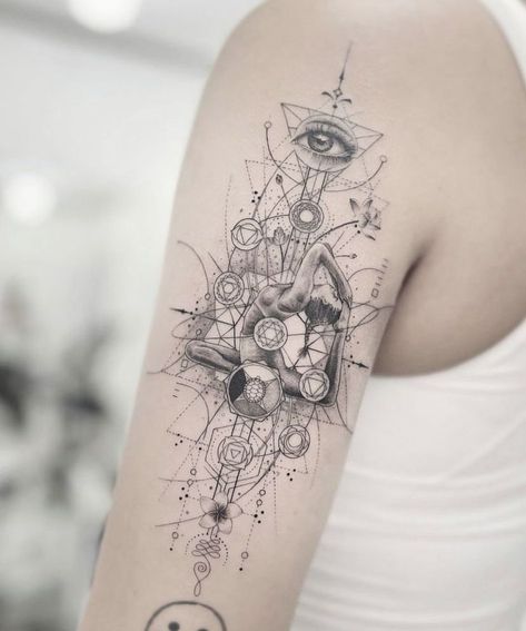 Unique Half Sleeve Tattoos, Rocket Tattoo, Bright Tattoos, Tattoos To Cover Scars, Animal Tattoo Ideas, Special Tattoos, Geometry Tattoo, Geometric Tattoo Design, Spiritual Tattoos