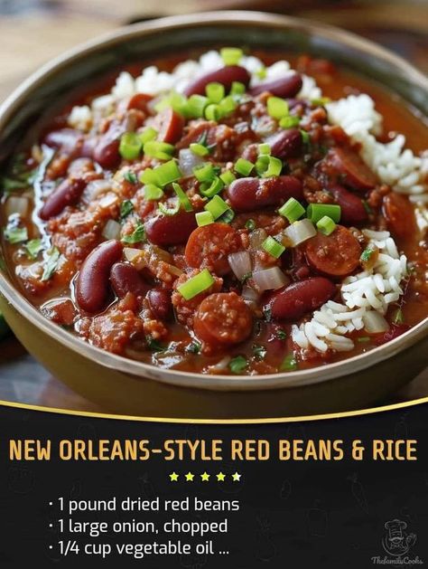 Red Beans And Rice Recipe Easy, New Orleans Style, Grandma Cooking, Red Beans And Rice, Green Bell Pepper, Beans And Rice, Rice Ingredients, Grandmas Recipes, Country Cooking