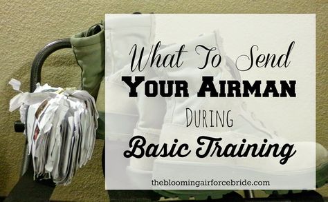 The Blooming Air Force Bride: What To Send Your Airman During Basic Training Airforce Bmt, Encouraging Letters, Air Force Couple, Military Letters, Air Force Graduation, Military Scrapbook, Air Force Girlfriend, Air Force Families, Air Force Military