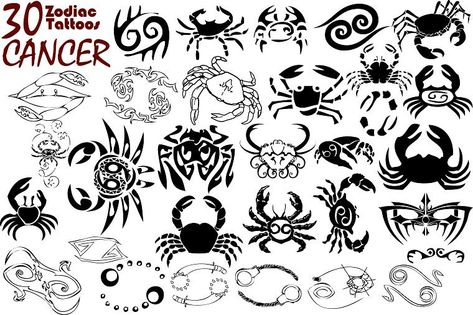 Tattoo Designs for Cancers Crab Tattoo, Horoscope Tattoos, Christian Sleeve Tattoo, Tattoo Inspiration Men, Muster Tattoos, Flash Tattoo Designs, Zodiac Sign Tattoos, Zodiac Tattoos, Zodiac Tattoo