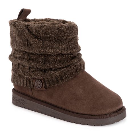 PRICES MAY VARY. Treaded TPR Sole 100% Polyester Insole, 100% Polyester Faux Suede Upper, 100% Acrylic Knit, 100% Polyester Faux Shearling Lining Faux fur lined No Heel Women Essentials, Round Toe Heels, Winter Boots Women, True Religion Jeans, Ankle Bootie, Multiple Color, Dress And Heels, Brown Boots, Dress With Boots