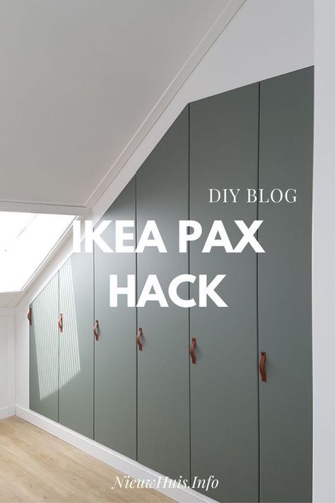 Ikea Loft, Ikea Closet Hack, Pax Hack, Loft Conversion Bedroom, Ikea Pax Hack, Attic Wardrobe, Mudroom Remodel, Ikea Hallway, Ikea Closet