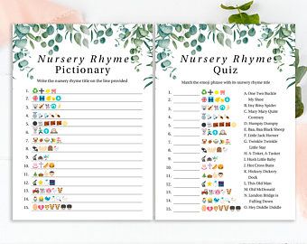 Emoji Artwork, Nursery Rhyme Game, Nursery Rhyme Quiz, Pineapple Theme, Nursery Rhymes Games, Emoji Pictionary, Fun Baby Shower Games, Banners Buntings, Baby Shower Fun