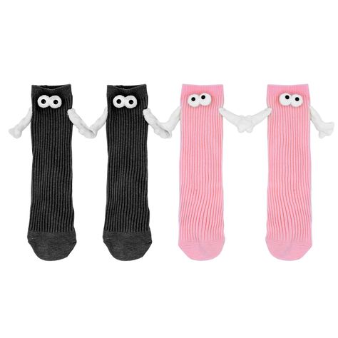 PRICES MAY VARY. UNIQUE DESIGN: Hand socks have two cute claw shaped hands and 3D doll eyes to give the illusion that the socks that hold hands are looking at you! Hand socks will automatically connect when they are close to each other, adding a playful touch to your costume. MAGNETIC CONNECTION: These Magnetic Couple Holding Socks feature a unique magnetic connection that allows couples to hold hands even when wearing shoes, perfect for those who want to stay in touch. COMFORTABLE MATERIAL:Hand Best Friends Black, 3d Couple, Couple Socks, 3d Doll, Socks Gifts, Gifts For Best Friends, Hand Socks, Socks Funny, Couple Holding Hands