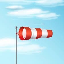 Wind Flag, Fly Air, Wind Vane, Realistic Illustration, Wind Direction, Blue Sky Background, The Blue Sky, Red And White Stripes, Air Balloon