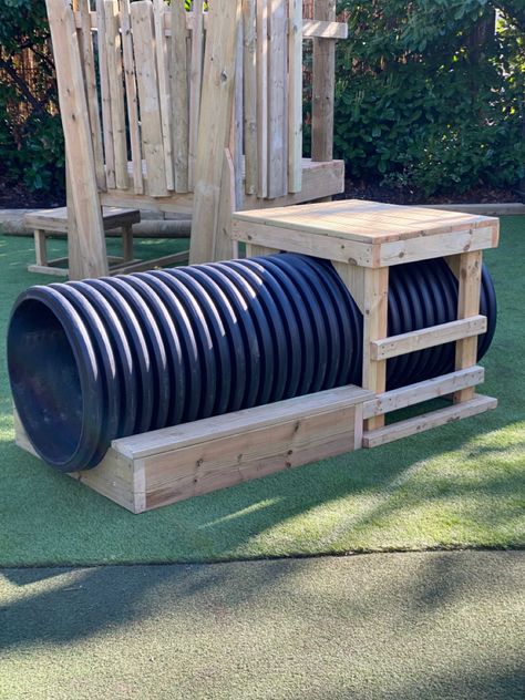 Fun Backyard For Dogs, Dog Play Ground Ideas Backyards, Dog Tire Playground, Doggy Playground Backyards, Dog Play Structure, Pet Boarding Ideas, Dog Sand Pit, Dog Jungle Gym, Outdoor Dog Area Play Spaces