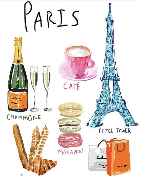 Paris Cafe Illustration, Paris Aesthetic Drawing, Francia Aesthetic, French Drawings, France Illustration, Paris Drawing, Paris Artwork, French Pictures, French Illustration