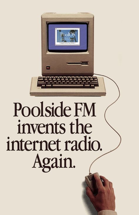 Poolside FM gets a refresh with a '90s operating system in your browser offering super-summer music and VHS visuals | Creative Boom Computer History, Vintage Poster Design, Vintage Apple, Retro Ads, Old Computers, Old Ads, Retro Futurism, Operating System, Print Ads