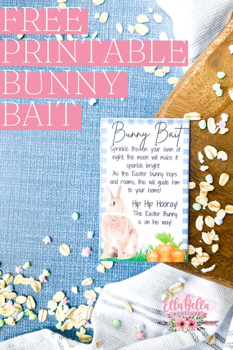 Add some extra magic to your Easter celebrations this year with our FREE printable bunny bait tag! Mix up some bunny bait with your kiddos using items in your pantry, add these adorable tags and enjoy handing out to friends and family! Your kids will LOVE this adorable Easter tradition! Unique Easter Gifts, Bunny Bait, Easter Traditions, Easter Basket Stuffer, Easter Celebration, Easter Fun, Basket Ideas, Easter Basket, Easter Gift