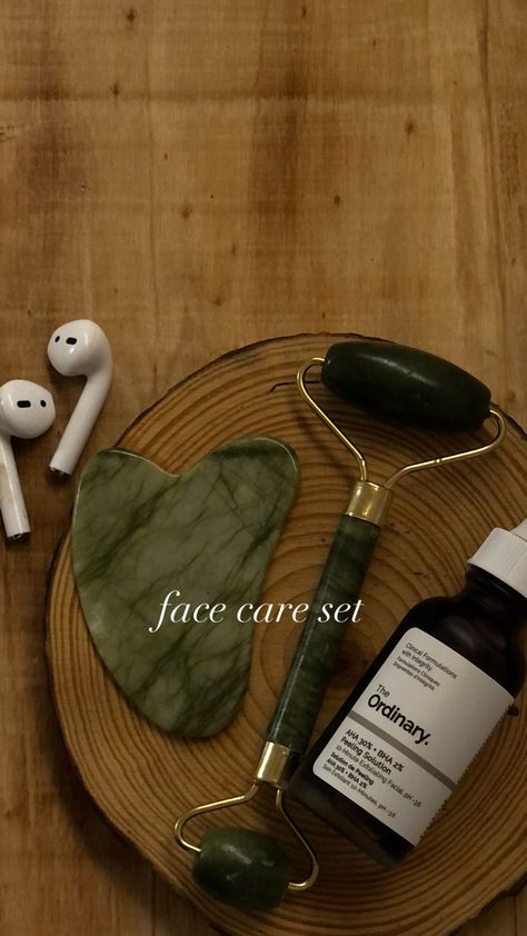 Jade Roller And Gua Sha, Roller And Gua Sha, Gua Sha Set, Release Tension, Perfect Skin Care Routine, Jade Roller, Facial Skin Care Routine, Instagram Ideas Post, Favorite Skincare Products