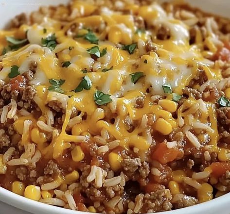 One Pot Mexican Rice Casserole Recipe - My Home Made Recipe Taco Beef And Rice Casserole, Meals With Ground Beef And Rice, Ground Beef And Rice Recipes For Dinner, One Pot Rice Cooker Meals, Taco Casserole With Rice, Ground Beef And Rice Recipes, Taco Rice Casserole, Taco Rice Recipe, One Pot Mexican Rice Casserole