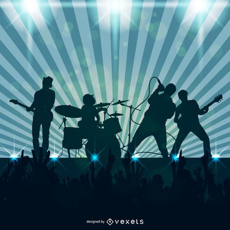 Rock band playing illustration #AD , #sponsored, #AFF, #band, #playing, #illustration, #Rock Rock Band Silhouette, Live Band Poster, Music Band Illustration, Band Paintings, Band Backgrounds, Music Band Poster, Take That Band, Band Illustration, Band Silhouette