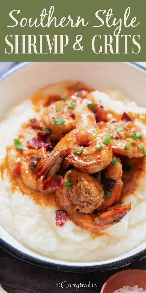 Shrimp And Grits Catering, Shrimp And Grits Recipe Easy, Cheesy Grits Recipe, Shrimp And Cheese Grits, Easy Shrimp And Grits, Grits Recipes, Southern Shrimp And Grits, Seasoned Shrimp, Cooked Shrimp Recipes