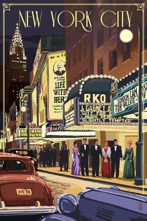 Theater Scene, Arte Jazz, New York Theater, San Myshuno, Affiches D'art Déco, Theatre Scene, New Yorker Covers, Deco Poster, Plakat Design