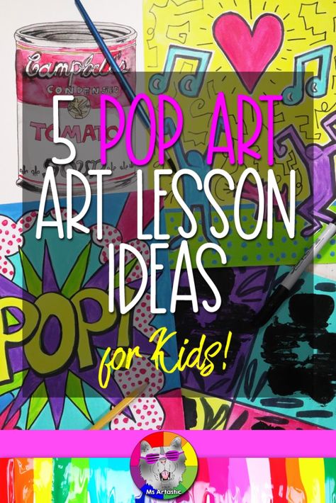 Pop Art Painting Ideas, Pop Art Tutorial, Pop Art Lesson, Art Lesson Ideas, August Art, March Art, January Art, Andy Warhol Pop Art, Pop Art For Kids