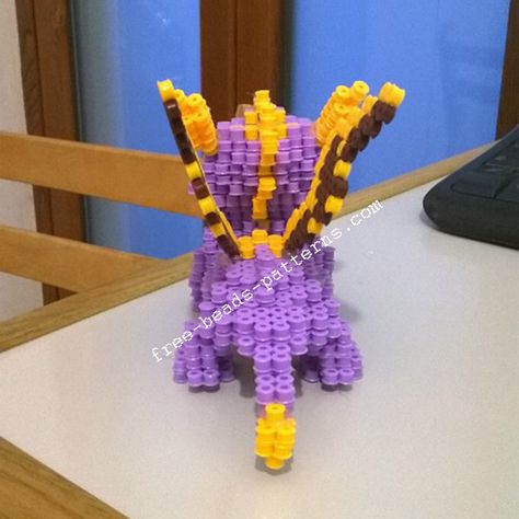 3D perler beads hama beads Spyro The Dragon PlayStation 1 (7) Mario Christmas, Hama Beads 3d, Dragon 3d, Sega Master System, Perler Ideas, 3d Perler Bead, Hamma Beads, Beads Patterns, Spyro The Dragon