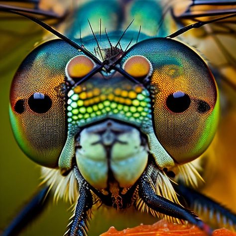 Multicolored fantastic eye blue dragonfl... | Premium Photo #Freepik #photo #dragonfly #fly-insect #bug #insect Dragonfly Macro Photography, Insect Eyes Close Up, Insects Photo, Fly Eyes, Giant Dragonfly, Photography Zoom, Dragonfly Eyes, Insect Eyes, Macro Photography Insects