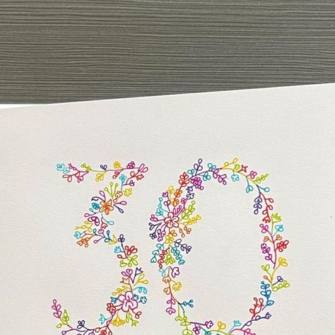 Bespoke Cards and Calligraphy on Instagram: "Happy belated 30th Birthday @ellawlkerx 🥳 #bigbirthday #floral #personaltouch #specialrequest #birthdaycelebration #personalisations #handmadecards #calligraphy #moderncalligraphy #calligraphyuk #occasions #bespokechristmascards #newhome #personalisedchristmascards #bespokebirthdaycards #personalisedcard #seasonalcards #babyshower #weddingtokens#calligraphydecorations #bespokecalligraphy #eventssurrey #surreyevents #weddingtablesettings #londoneve 30th Birthday Cards Handmade, 30th Birthday Card, Wedding Tokens, 30th Birthday Cards, Personalised Christmas Cards, Wedding Table Settings, Handmade Birthday Cards, Modern Calligraphy, 30th Birthday