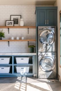 Stackable Washer And Dryer Laundry Room, Laundry Room Ideas With Stackable Washer, Laundry Room Design Stackable, Stackable Laundry Room, Small Laundry Room Ideas Stackable, Stackable Washer Dryer Laundry Room, Cabin Laundry Room, Laundry Room Stackable, Washer Dryer Laundry Room