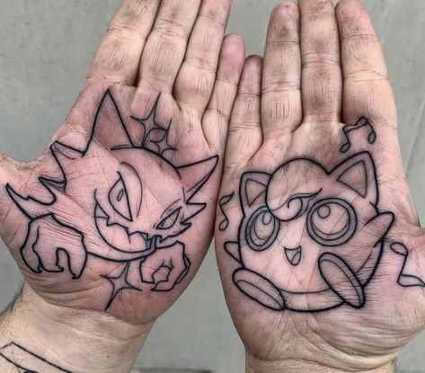 Haunter Tattoo, Christian Best Friends, Jigglypuff Tattoo, Japanese Phoenix Tattoo, Pikachu Tattoo, Palm Tattoos, Pokemon Tattoo, Phoenix Tattoo, Tattoo Cover-up