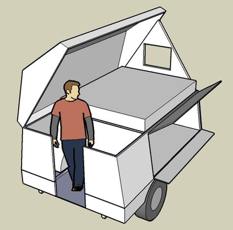 Teardrops n Tiny Travel Trailers • View topic - A different approach to a standie... Atv Camping, Diy Roof Top Tent, Mini Motorhome, Boler Trailer, Homemade Trailer, Teardrop Camper Plans, Folding Campers, Camp Trailers, Camper Remodeling