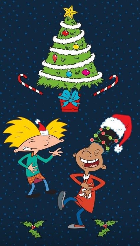 Cartoon Network Christmas, Arnold Wallpaper, Disney Characters Wallpaper, Christmas Decals, Hey Arnold, Christmas Phone Wallpaper, Holiday Door, Christmas Cartoons, Shrek